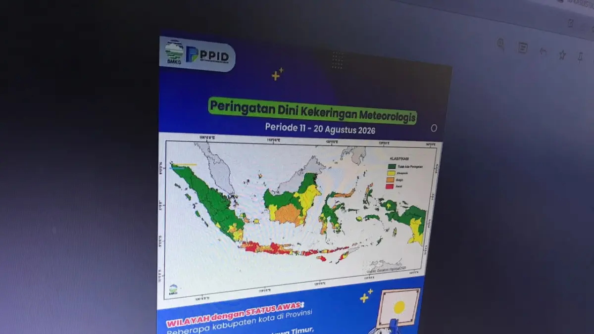 Peta daerah yang masuk kategori awas kekeringan. (Nahdiatul Affandiah/Radar Malang)