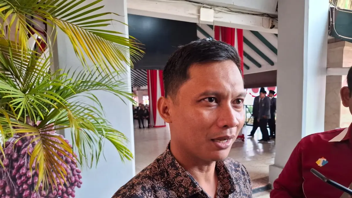 Syahrul Munif, eks napiter bertemu awak media seusai upacara HUT Ke-81 RI, Senin (17/8). (Biyan Mudzaky Hanindito/Radar Malang)