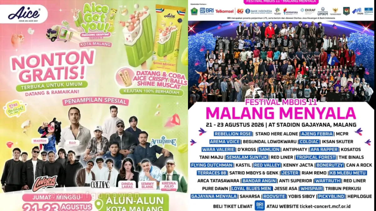 Festival Mbois 11 dan Aice Got You! Digelar Bersamaan, Malang Berpotensi Macet Akhir Pekan Ini (TikTok/malangholidaily)