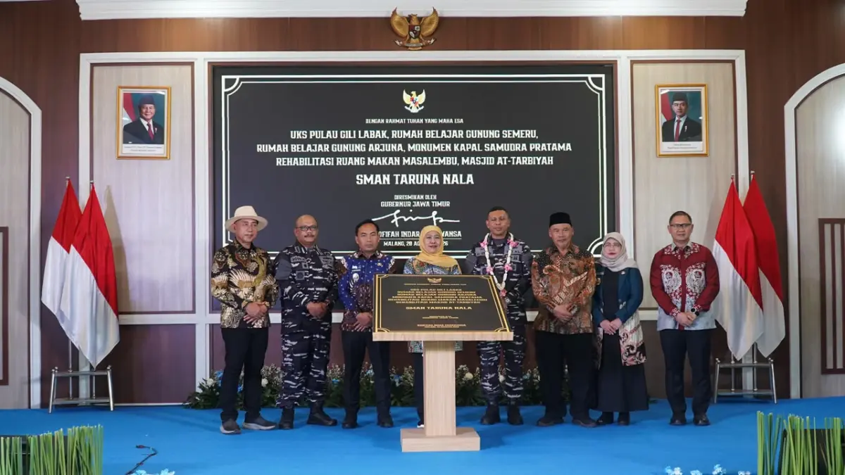KOMITMEN: Peresmian resmikan 6 sarana dan prasarana (sarpras) SMAN Taruna Nala Jawa Timur oleh Gubernur Jawa Timur dan Wakil Wali Kota Malang.