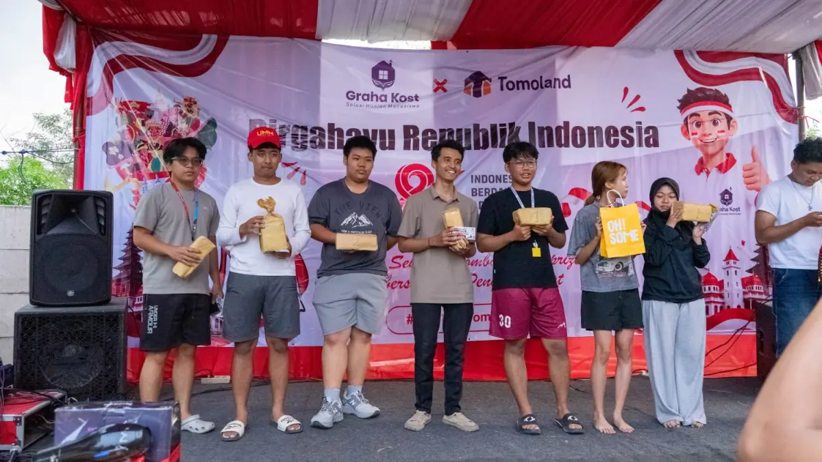 SERU: Graha Kost Management, pengelola hunian sewa di kawasan properti Tomoland, Graha Agung Merjosari, menggelar perayaan Hari Ulang Tahun (HUT) ke-81 Kemerdekaan Republik Indonesia pada 22 Agustus 2026.