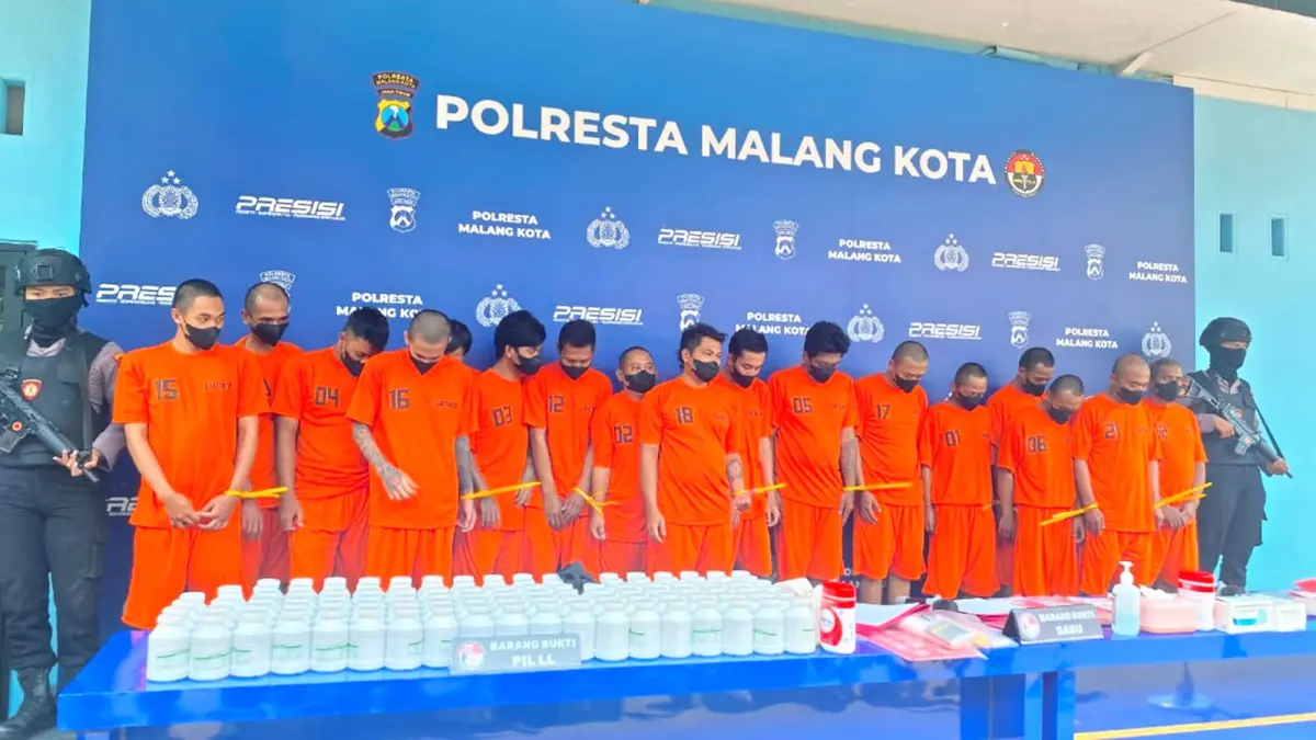 BERHASIL DITANGKAP: 54 tersangka kasus narkotika berhasil ditangkap dalam Operasi Tumpas Narkoba Semeru 2026 pada 12-23 Agustus. 