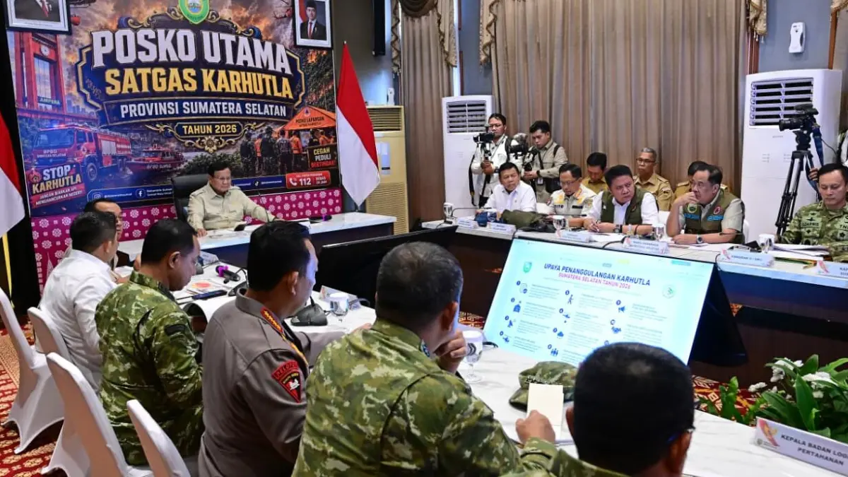 Prabowo hadiri Rapat Koordinasi di Palembang. Sumber: kanal website resmi Presiden RI.