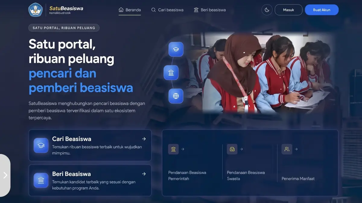 Tampilan Portal Satu Beasiswa. Sumber: Tiktok/@Prof.StellaChristie.