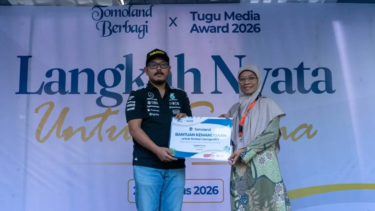 BUKTI PEDULI: Tomoland baru saja menerima penghargaan dari bertajuk Community Care Property Award. Foto: Tomoland for Radar Malang