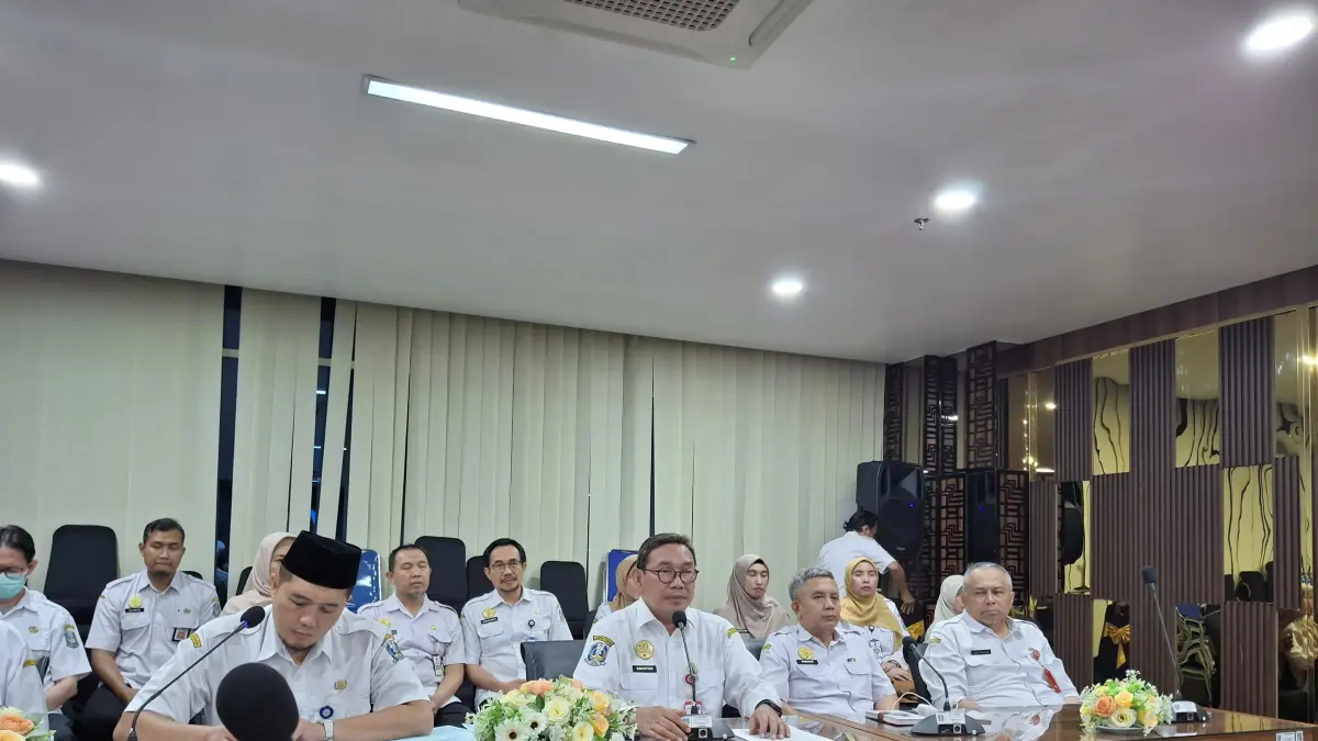 Manajemen RSSA menggelar konferensi pers terkait kebakaran pada Rabu (9/9). (Nabila Amelia/Radar Malang)
