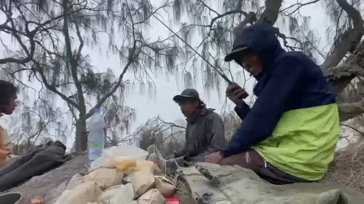 Proses pencarian pendaki ilegal di Gunung Semeru. (Dokumen Teguh Wiono)