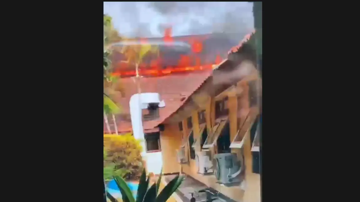 Rekaman kebakaran yang melanda RSSA, Rabu (9/9) sore. (Istimewa)