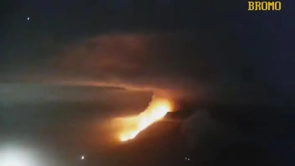 Kebakaran kembali melanda kawasan Bromo,  Kamis (10/9). (Istimewa)
