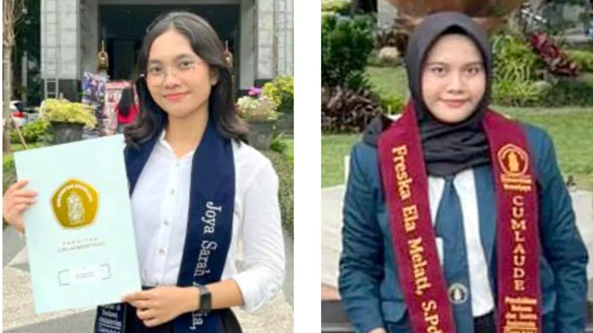 Joya Sarah Wisudawan Fakultas Ilmu Administrasi UB dan Freska Ela Melati Wisudawan Prodi Studi Pendidikan Bahasa dan Sastra Indonesia UB