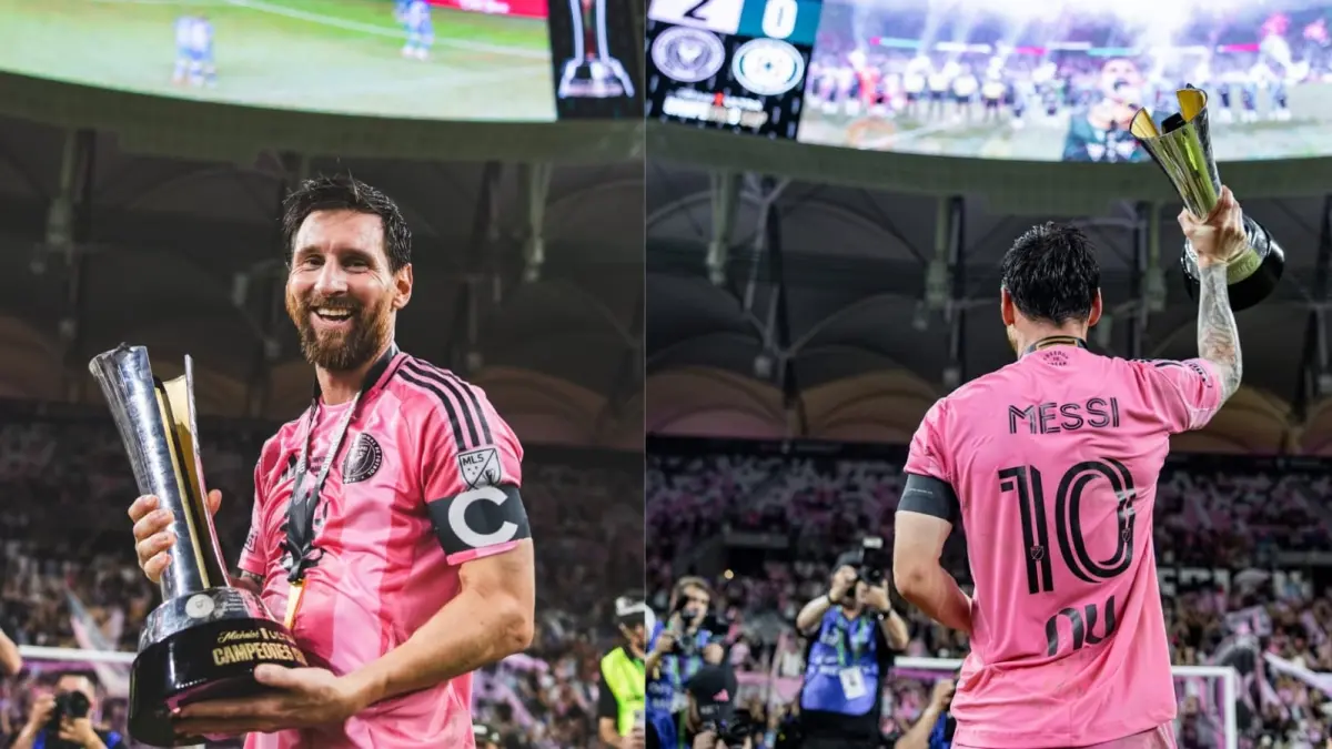 Lionel Messi memenangkan trofi Caampeones Club 2026. Sumber: IG/@leomessi  & @intermiamicf