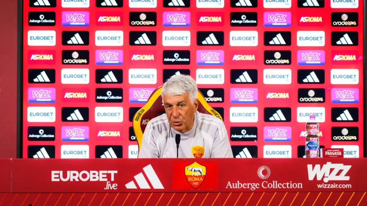 Konferensi pers Gasperini sebelum melawan Inter Milan. Sumber: website / asroma.com