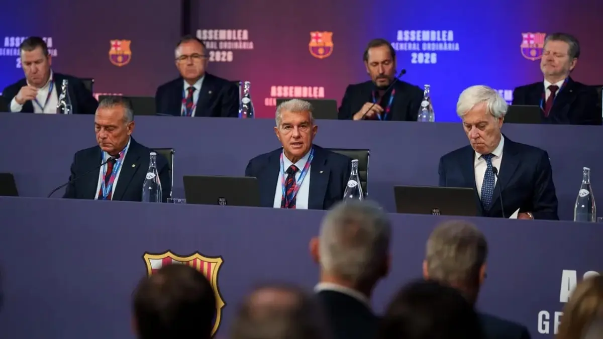 Joan Laporta di Sidang umum anggota Barcelona. Sumber: website/fcbarcelona.co.id