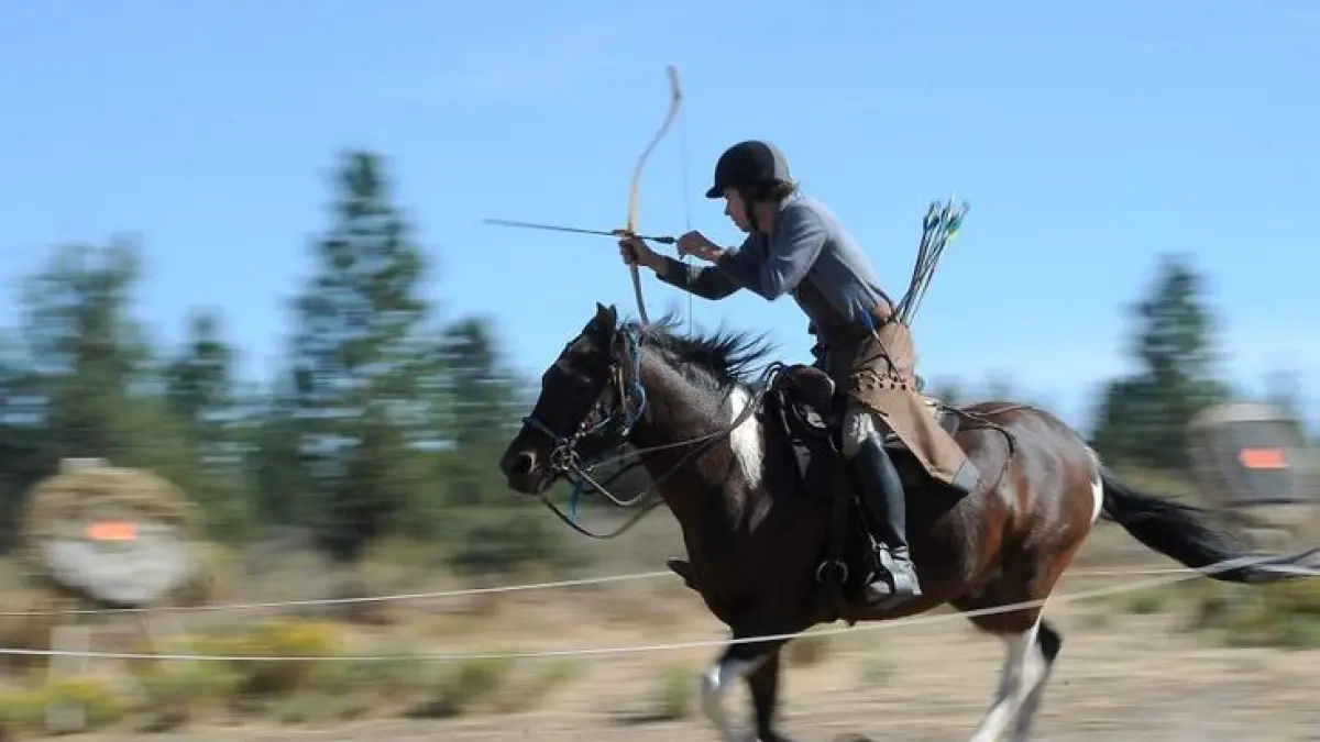 Ilustrasi atlet horseback archery. Sumber: Pinterest.