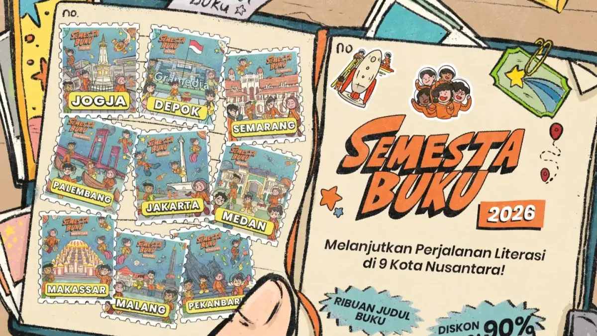 Poster festival Semesta Buku oleh penerbit Gramedia. (Instagram/@semestabuku_id)