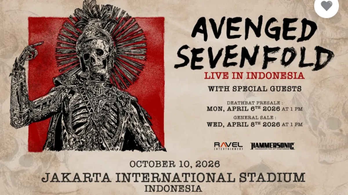 Poster Live Tour Avenged Sevenfold. (Sumber: Tiket.com)