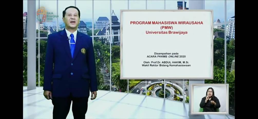 Wakil Rektor III Bidang Kemahasiswaan UB Prof Dr Drs Abdul Hakim  MSi saat konferensi pers secara daring melalui media Zoom, Sabtu (19/9). (Istimewa)