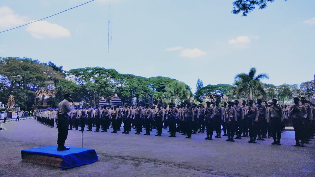 Apel gelar pasukan di depan Balai Kota Malang (ist)