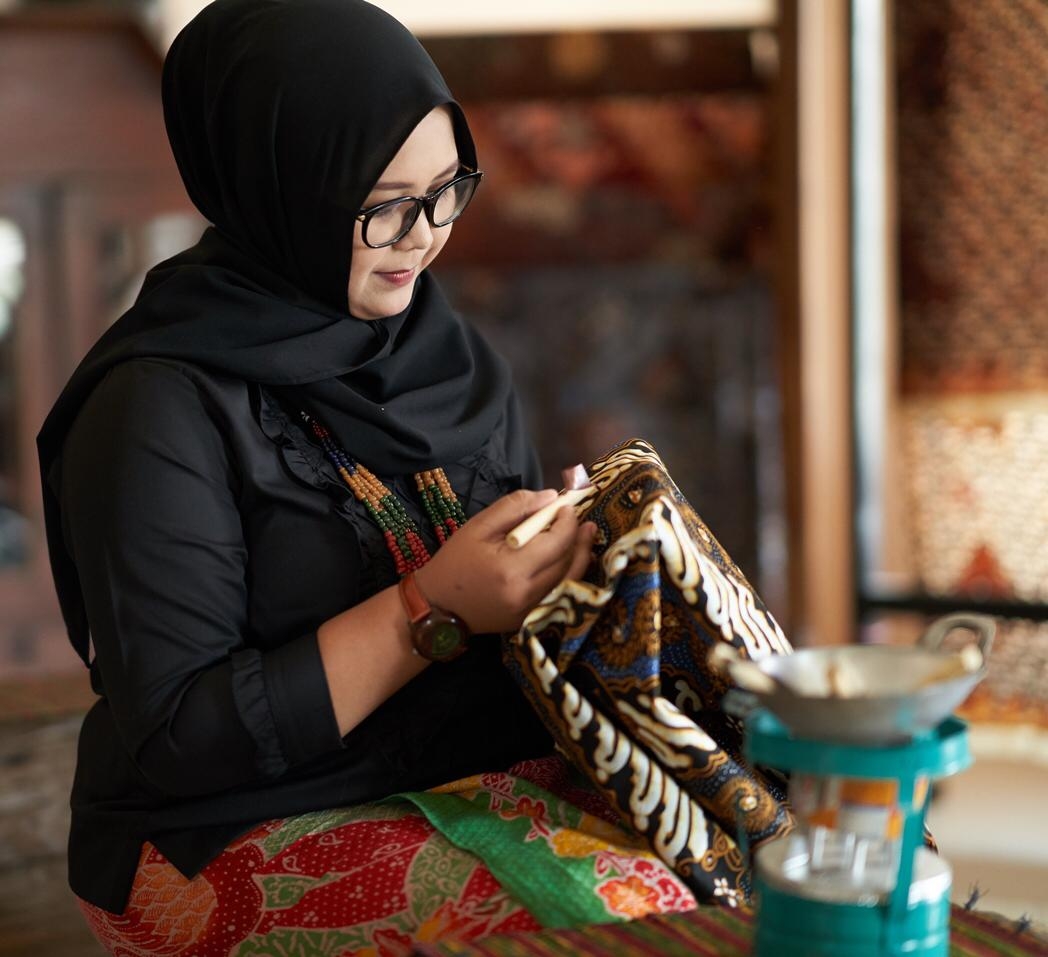 Sanggar Batik Banteng Kota Batu memproduksi dua jenis batik, yaitu tulis dan cap. (dok Anjani Sekar Arum )