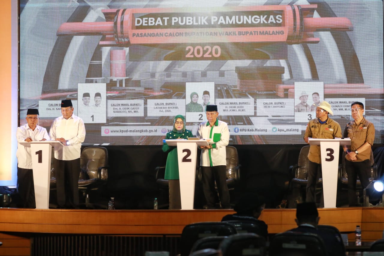 Debat pamungkas Pilkada Kabupaten Malang 2020 (Rubianto / Radar Malang)