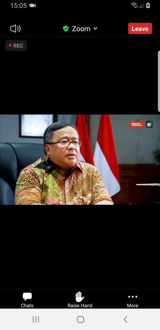 Menteri Riset dan Teknologi, Prof Bambang Brodjonegoro PhD menjadi keynote speaker di talkshow ASRAT 2020 yang digelar secara daring.