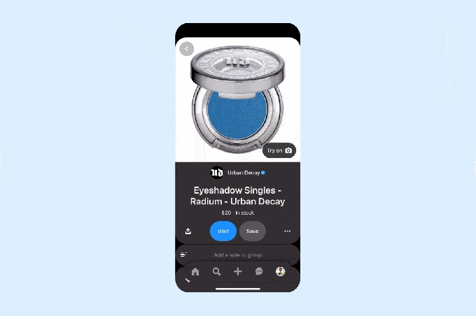 Fitur augmented reality yang baru dirilis pinterest. (source: techcrunch.com)