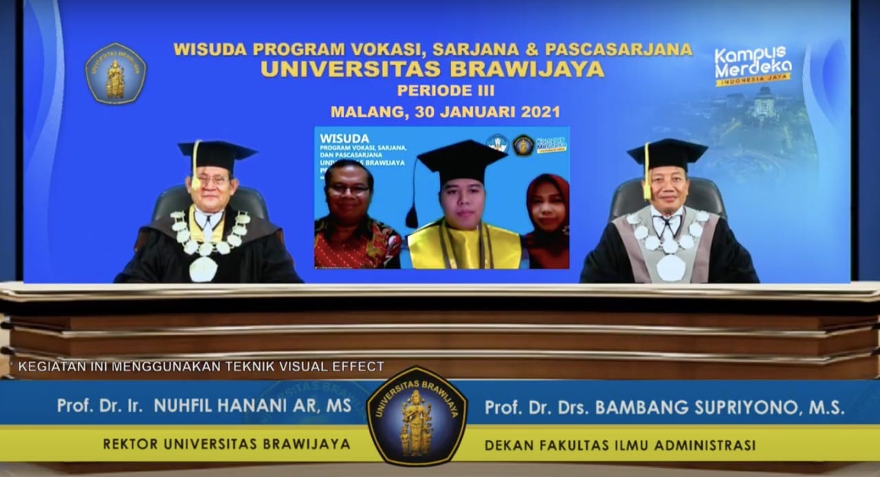 Wisuda Universitas Brawijaya yang digelar secara online (screenshot)
