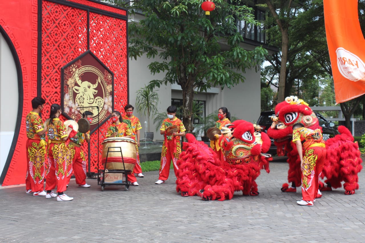 Ilustrasi pertunjukan Barongsai di Hotel Harris (ist)