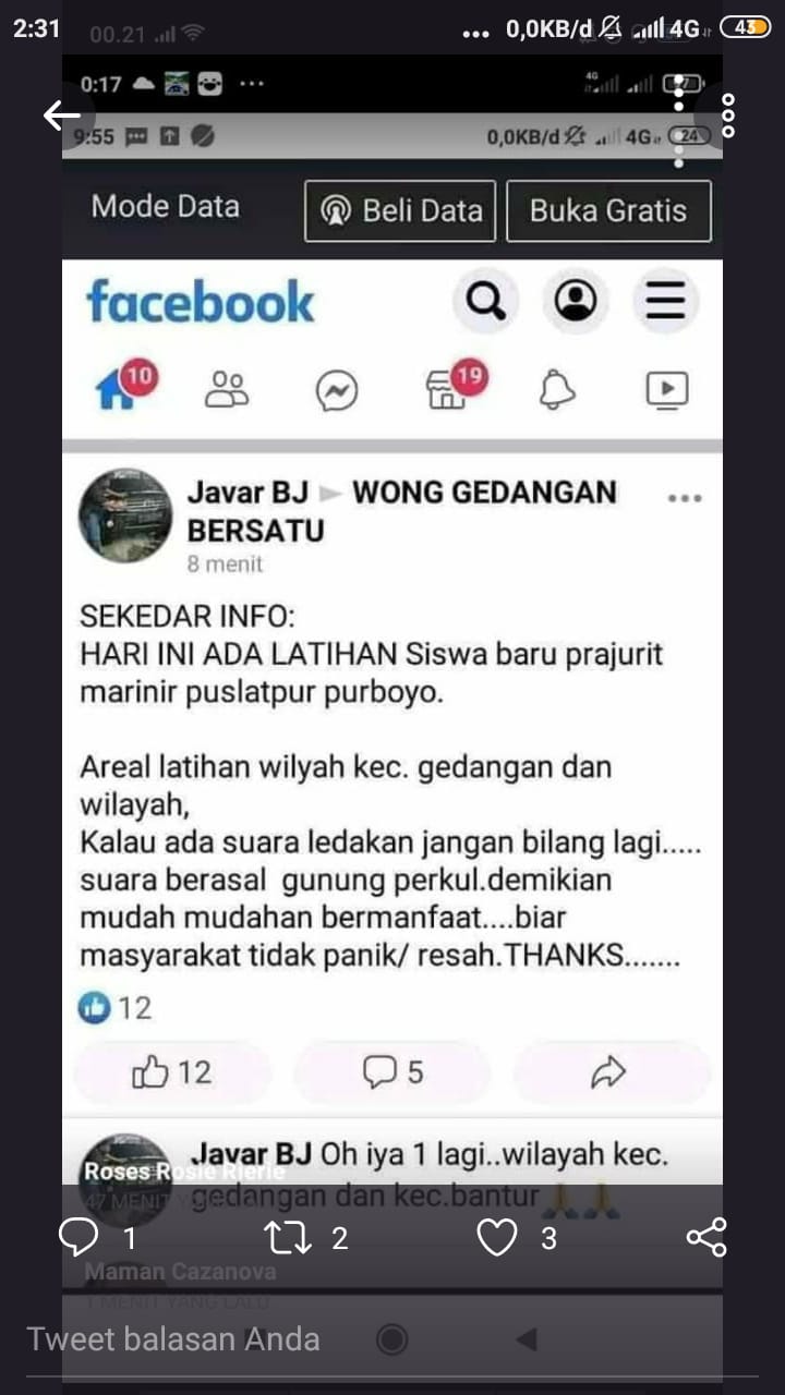 Screenshot Facebook