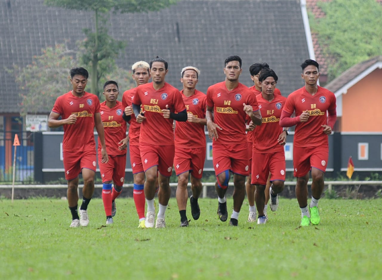 Para pemain Arema FC saat sedang berlatih (ist)