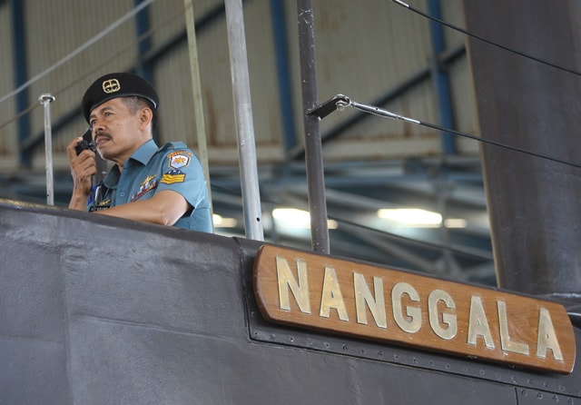 Kapal Selam KRI Nanggala-402 saat di pangkalan Ujung, Surabaya pada 2012. Pada Rabu (21/4), kapal selam buatan Jerman itu dikabarkan menghilang di Utara Bali. (Jawapos/ist)