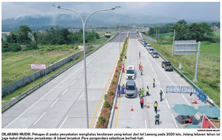ilustrasi penyekatan di tol (Darmono / Radar Malang)