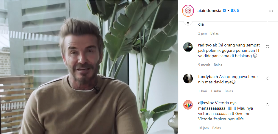 David Beckham saat mengucapkan selamat Idul Fitri (ist)