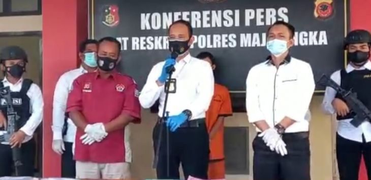 Konferensi pers terkait kasus oknum kades yang menganiaya warga di Kabupaten Majalengka, Jawa Barat. (Pojoksatu/ist)