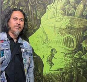 Seniman lukis Kota Batu, Fadjar Djunaedi (Nugraha / Radar Malang)