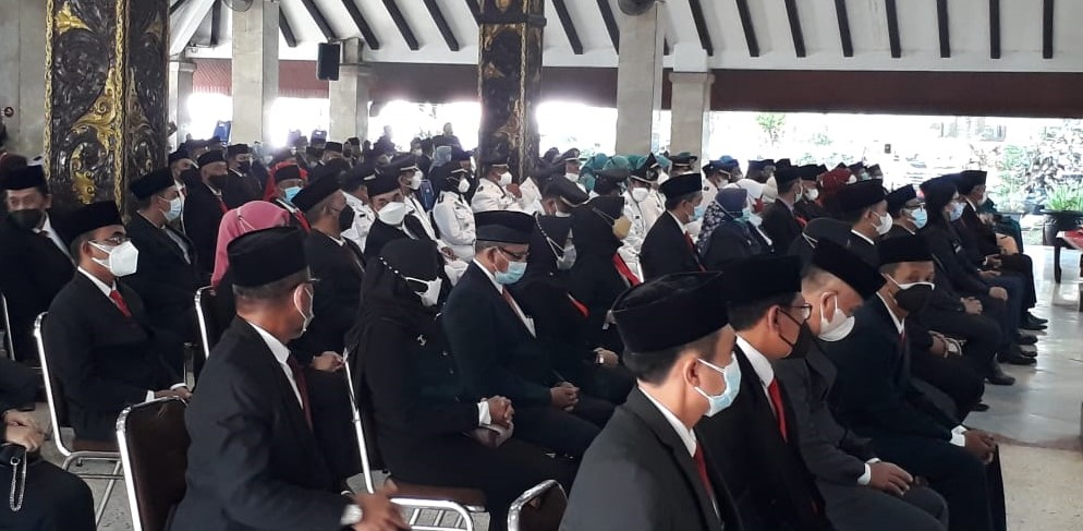 Suasana pelantikan pejabat yang dilakukan di Pendopo Pringgitan, Kamis (1/7). (Ubaidillah/Radar Malang)