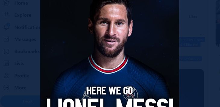 Selasa, 10 Agustus 2021 | 21:30 WIB RESMI! Lionel Messi Pemain Baru PSG, Neymar KuncinyaPojok Bola JUMAIDIL HALIDE Lionel Messi gabung Paris Saint-Germain. Ft/Twitter Fabrizio Romano Lionel Messi gabung Paris Saint-Germain. (Twitter Fabrizio Romano/ist)