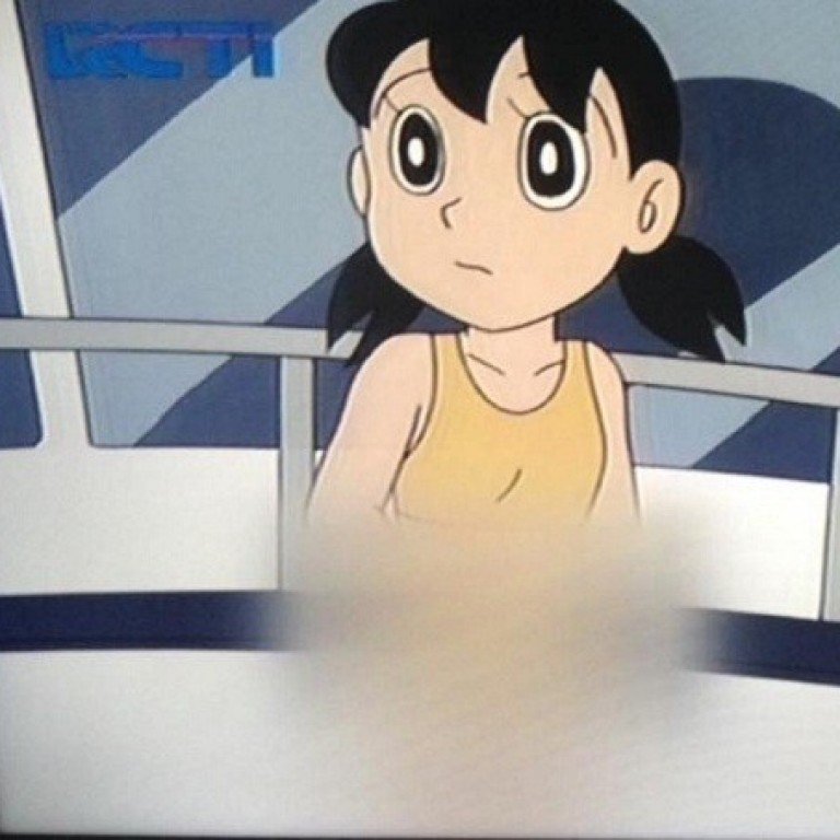 Cuplikan gambar karakter Shizuka dalam serial Doraemon ini menjadi perbincangan berbagai kalangan. (South China Post/ist)