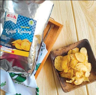 Aira Keripik kentang dibuat dengan bahan baku asal tanah Tengger. (ist)
