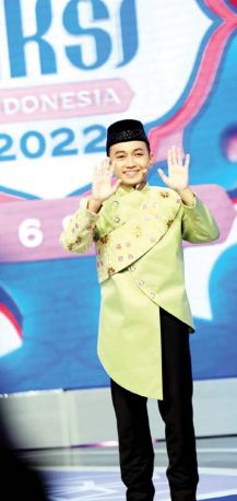 BAKAT BERDAKWAH: Penampilan M. Shoniful Hadi ketika di ajang Akademi Sahur Indonesia (Aksi) di Indosiar mulai April lalu.