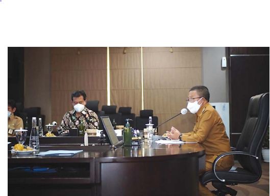 BAHAS DUSUN KEKEP: Rakor penataan aset dan akses Dusun Kekep yang digelar di Balai Kota Among Tani, kemarin