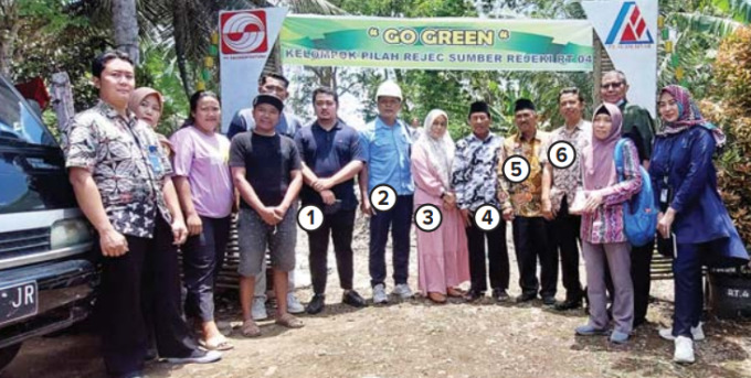 SINERGITAS: 1) Direktur PT Alam Sinar Ridi Andinata, 2) Humas PT Ekamas Fortuna Adi Yuswanto, 3) Kades Gampingan Hj Ila Husna, 4) Komisaris Utama PT Alam Sinar H Rofii Iswahyudi, 5) Camat Pagak Sugeng Hari Susanta, 6) Kabid Tata Lingkungan DLH Kabupaten M