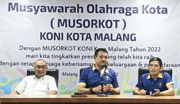 KANDIDAT KONI: Musyawarah olahraga kota (Musorkot) KONI Kota Malang mereka membentuk tim penjaringan dan penyaringan (TPP) bakal calon (Bacalon) Ketum KONI 2023-2027.  Rabu lalu (18/1) -  ilustrasi MUSORKOT /radar malang
