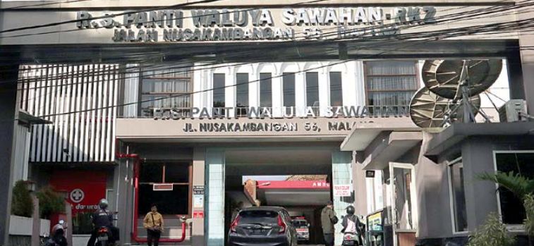 LABEL MASA LALU: Rumah Sakit Panti Waluya di Jalan Nusa Kambangan, Kelurahan Kasin, Kecamatan Klojen, Kota Malang, masih mencantumkan nama Sawahan.