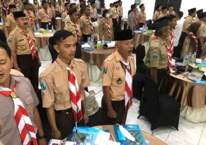 SIAPKAN RENCANA: Pramuka Kwarcab Kabupaten Malang menggelar rapat kerja di Hotel Grand Kanjuruhan Kepanjen, kemarin. - YUDISTIRA/RADAR MALANG