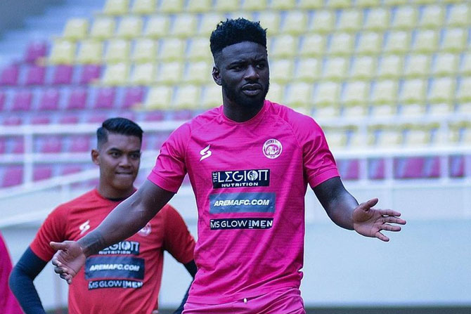 KENA AKUMULASI: Abel Camara. (Media Officer Arema FC For Radar Malang)