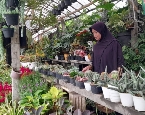 LESU: Penjual bunga terbebani biaya pupuk dan sepinya pembeli.
