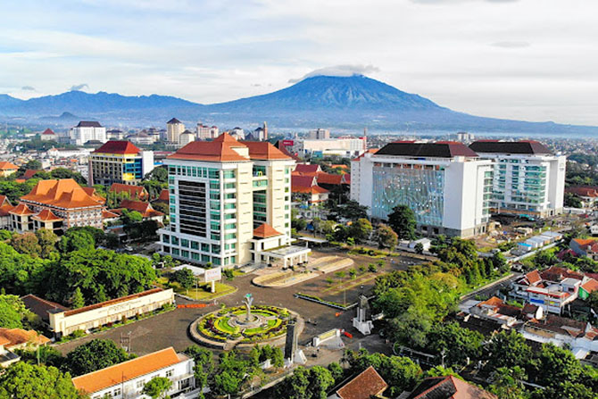 Universitas Negeri Malang difoto dari udara. (UM for Radar Malang)