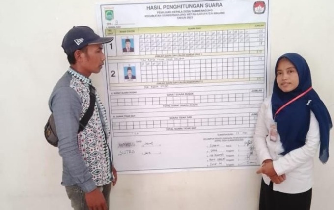 REKAP SUARA: Penghitungan hasil coblosan Pilkades di salah satu desa di Kabupaten Malang
