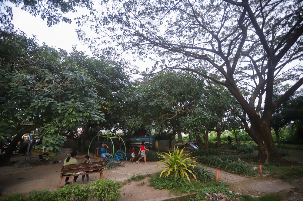 DIREHABILITASI: Taman Raya Suromulang, Kelurahan Surodinawan, Kecamatan Prajurit Kulon yang tahun ini akan rehabilitasi DLH Kota Mojokerto.